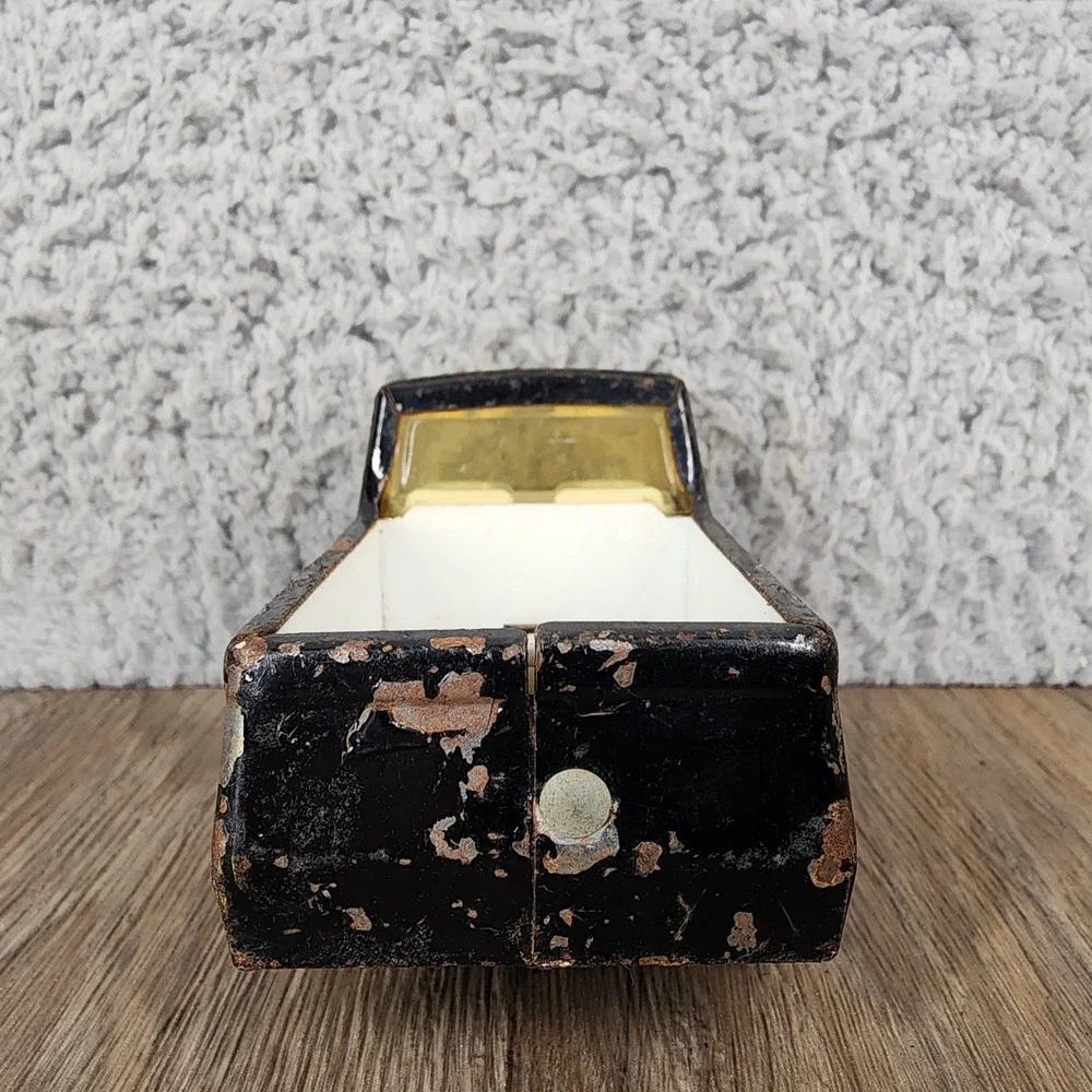 Vintage Tonka Black Pressed Steel Pickup Truck White Bed Yellow Window USA 4.25